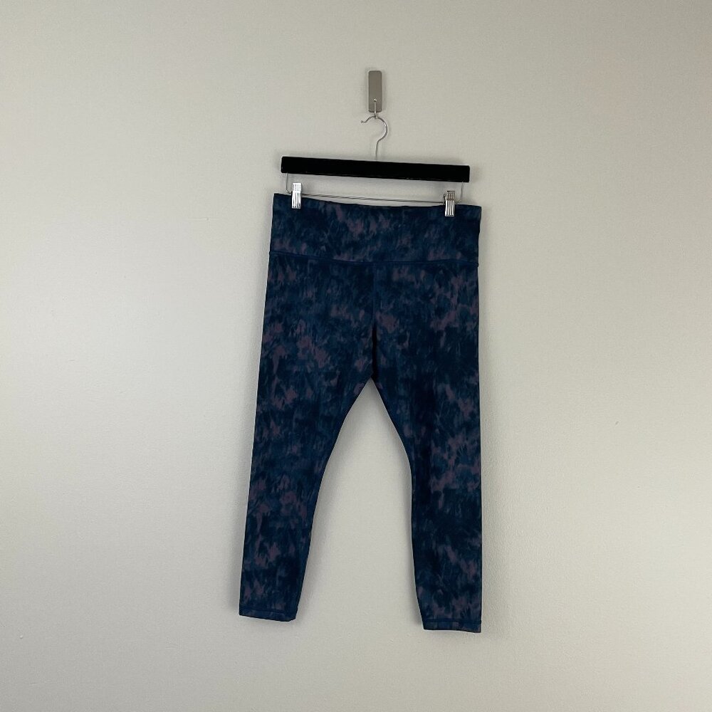 Athleta Elation Blue Spacedye High Rise 7/8 Tight Leggings Size Large